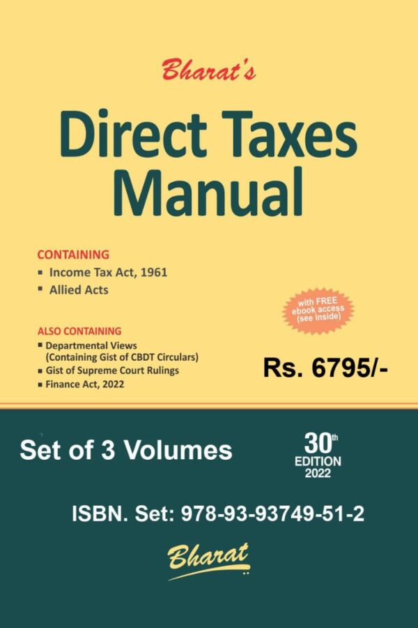 Bharat Direct Taxes Manual 3 Volumes Set Edition 2022