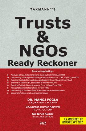 Taxmann Taxation of Trusts & NGOs By Manoj Fogla Edition April 2022