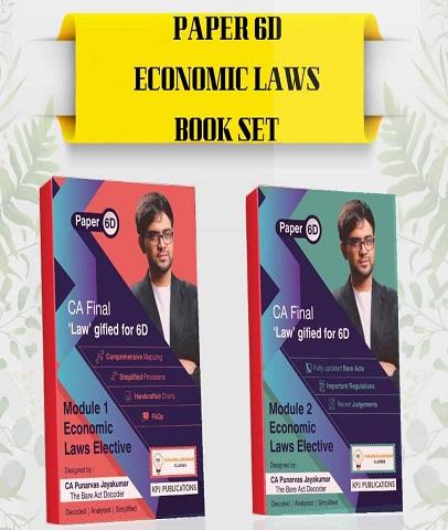 CA Final Paper 6D Economic Laws Book Set By CA Punarvas Jayakumar