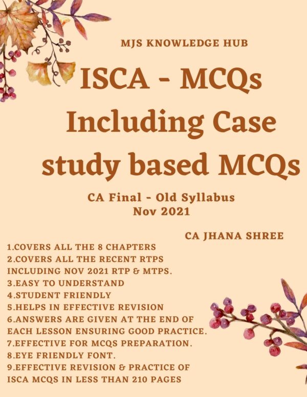 CA Final ISCA MCQs (PDF) Old Syllabus By CA Jhana Shree