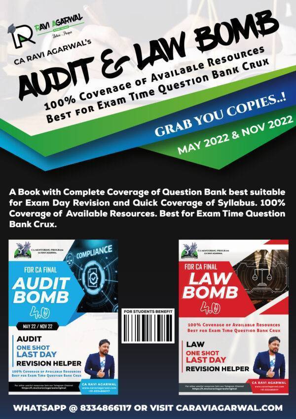 CA Final Combo Law Bomb 4.0 and Audit Bomb 4.0 By CA Ravi Agarwal