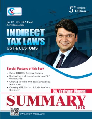 CA Final Indirect Tax Laws Summary Book Yashvant Mangal