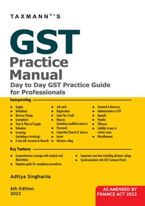 Taxmann GST Practice Manual with GST Audit Aditya Singhania