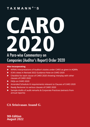 Taxmann A Para-wise Commentary on CARO 2020 By Srinivasan Anand G