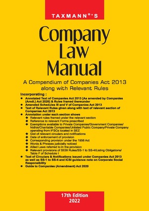 Company law Manual A Compendium of Companies Act 2013 along