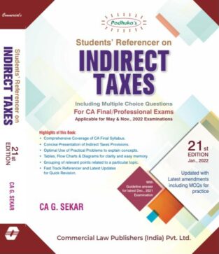 Commercial CA Final Padhuka Indirect Taxes Old and New By G Sekar