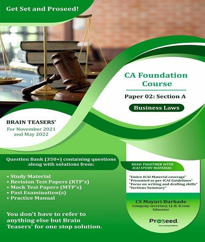 CA Foundation Business Laws Brain Teasers Book By CS Mayuri Burhade