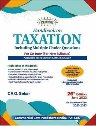 Commercial Padhuka Handbook Taxation G Sekar Income Tax