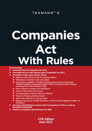 Taxmann Companies Act with Rules Paperback Pocket Edition