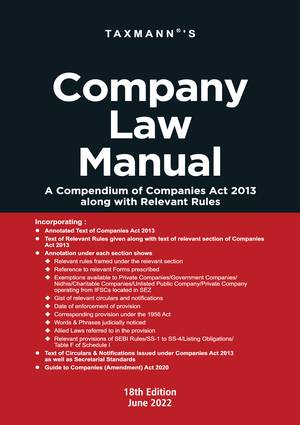 Company law Manual A Compendium of Companies Act 2013 along