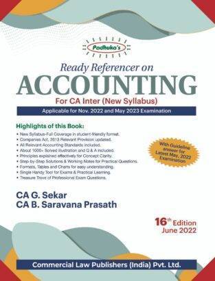 CA Inter Padhuka Ready Referencer on Accounting By G Sekar