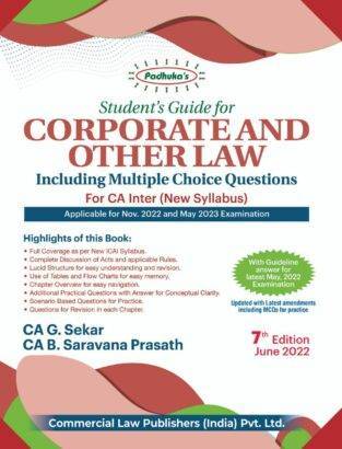 Corporate and Other Law G Sekar B Saravana Prasath CA Inter