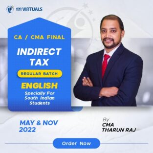 Video Lectures CA Final Indirect Tax Regular (Full English) By Tharun Raj