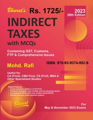 Bharat CA Final Indirect Taxes New Syllabus By Mohd Rafi May 2023