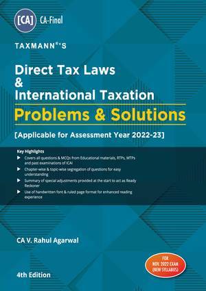 Taxmann CA Final Direct Tax Laws Problems Solutions By Rahul Agarwal