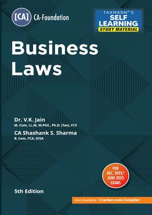 Taxmann CA Foundation Business Laws New Syllabus By V K Jain