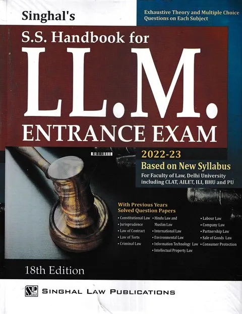 Singhal Law Publication S S Handbook for LLM Entrance Exam Based