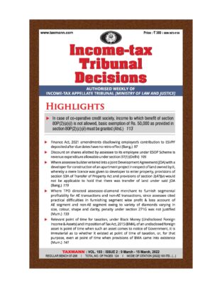 Taxmann Subscription Income-tax Tribunal Decisions 2022