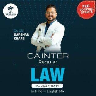 Video Lecture CA Inter Law Darshan Khare May 23 exams
