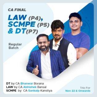 Video Lectures CA Final Law (P4) SCMPE (P5) Direct Tax (P7) Regular