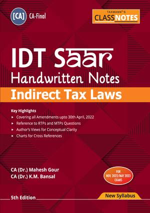 CA Final IDT सार Handwritten Notes By CA Mahesh Gour