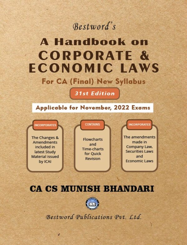 CA Final A Handbook on Corporate and Economic Laws Munish Bhandari