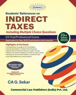 Commercial CA Final Padhuka Indirect Taxes New By G Sekar May 23