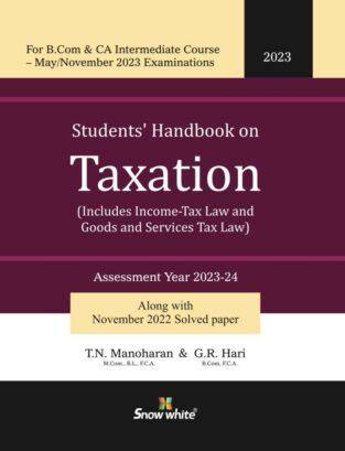 Handbook CA Inter Taxation T N Manoharan G R Hari May 23