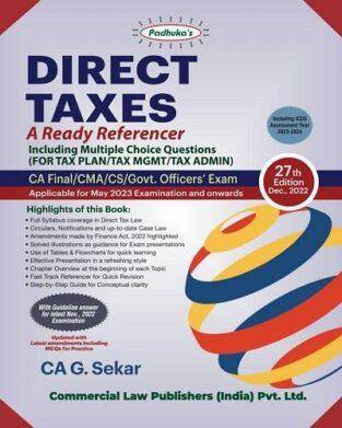 Commercial Padhuka s Direct Taxes- A Ready Referencer G Sekar