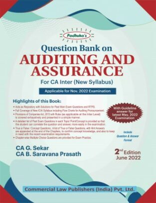 CA Inter Padhuka Question Bank on Auditing and Assurance By G. Sekar