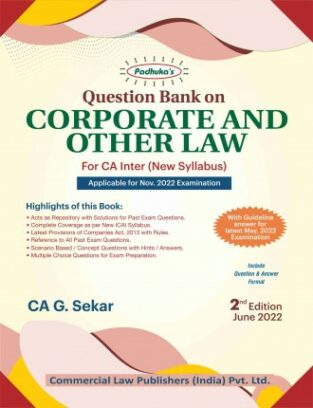 CA Inter Padhuka Question Bank on Corporate and Other Law By G. Sekar