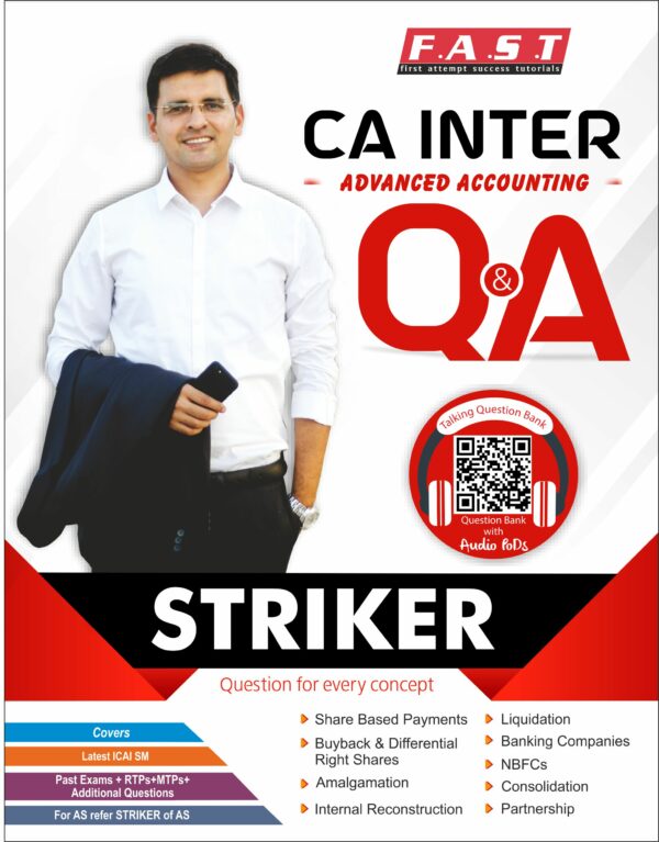 CA Inter Advanced Accounting Q&A Striker Book New By CA Sarthak Jain