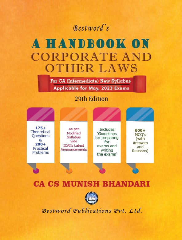 CA Inter Handbook Corporate and other Laws New By Munish Bhandari