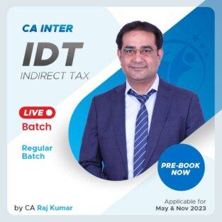 Video Lectures CA Inter Indirect Taxation (Regular Batch) By CA Rajkumar