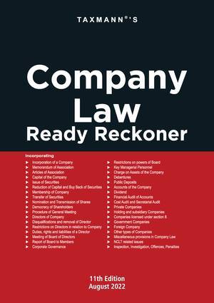 Taxmann Company Law Ready Reckoner Edition 2022