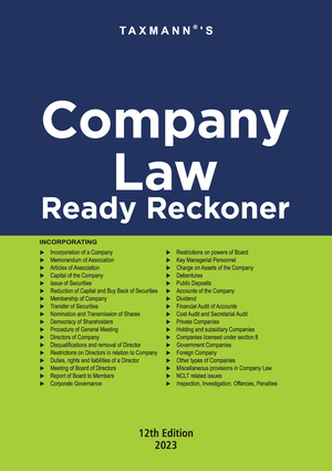 Taxmann Company Law Ready Reckoner Edition 2023