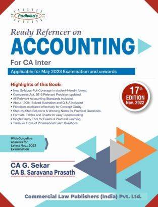 CA Inter Padhuka Ready Referencer on Accounting By G Sekar
