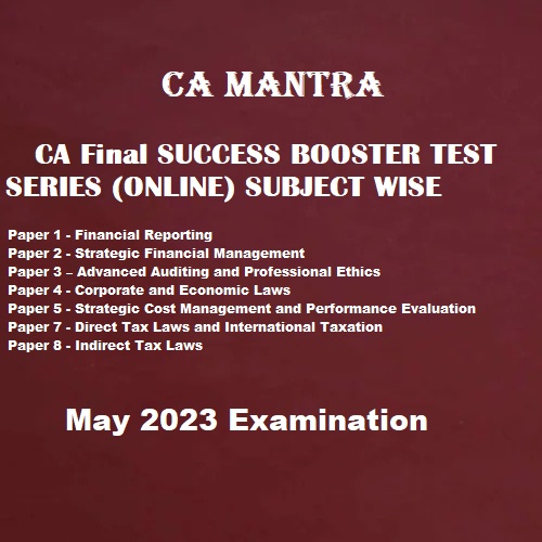 CA Final Success Booster Test Series May 2023 Examinations