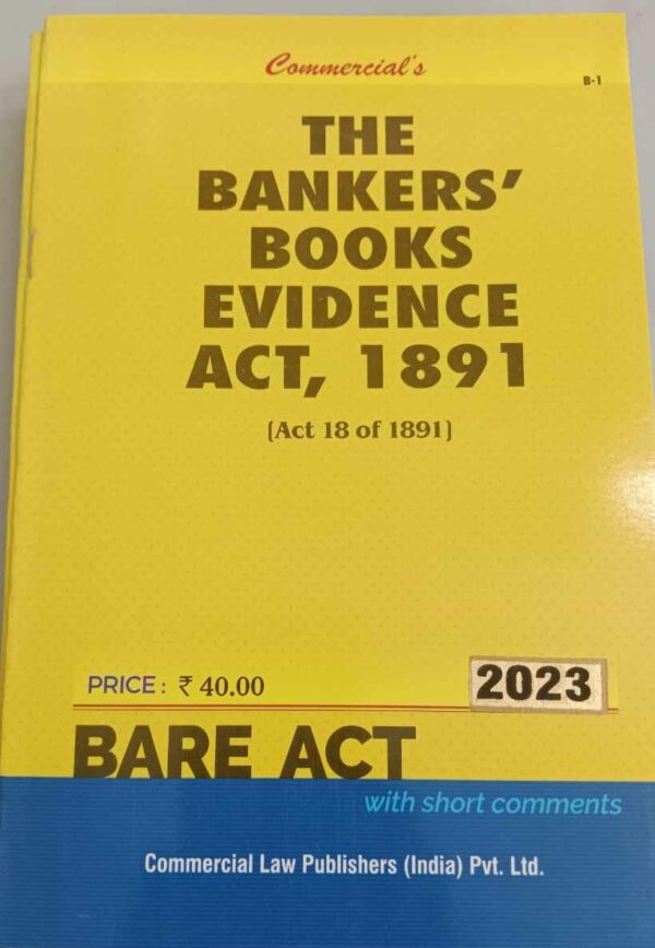 Commercial Bankers Books Evidence Act 1891Bare Act