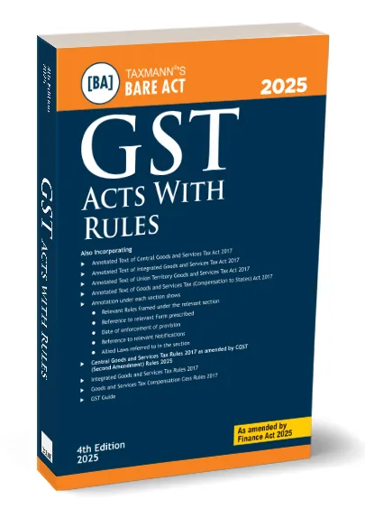 Taxmann Bare Act GST Acts with Rules By Taxmann
