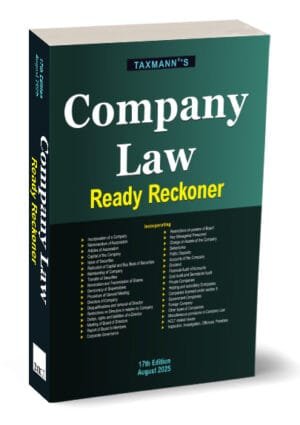 Taxmann Company Law Ready Reckoner 17th Edition August 2025