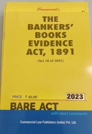 Commercial Bankers Books Evidence Act, 1891Bare Act Edition 2023