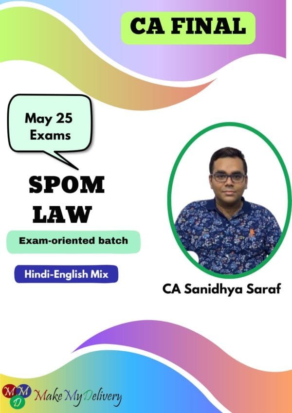 Video Lecture CA Final Law Self Paced Module By Sanidhya Saraf