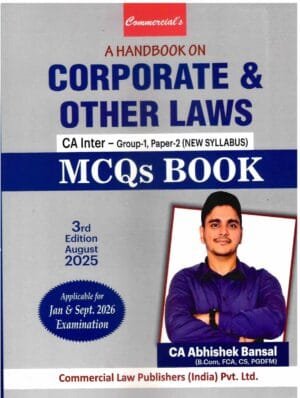 Commercial CA Inter A Handbook on Corporate & Other Laws (MCQs Book) New Syllabus By CA Abhishek Bansal Jan/Sept 26 Exam
