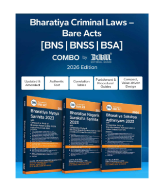 Taxmann New Criminal Laws Combo Bharatiya Nyaya Sanhita 2023,Bharatiya Nagarik Suraksha Sanhita 2023 ,Bharatiya Sakshaya Adhiniyam 2023 Set of 3 Books Edition 2026