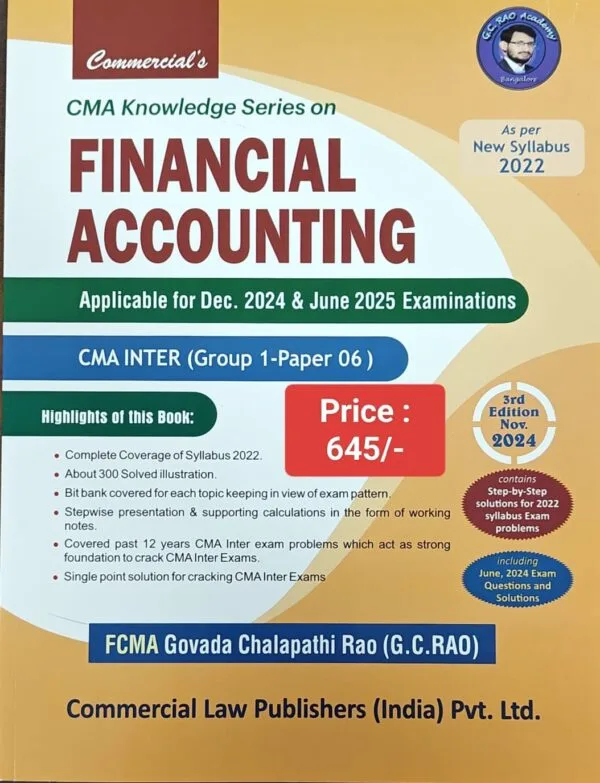 Commercial CMA Inter Financial Accounting By G.C. Rao