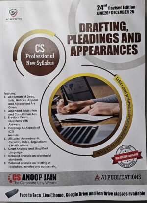 CS Professional Drafting Pleadings And Appearances By CS Anoop Jain June 26 Exam