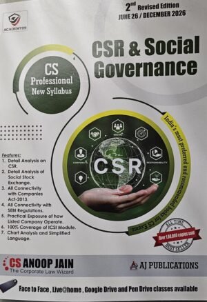 CS Professional CSR & Social Governance By CS Anoop Jain June 26 Exam