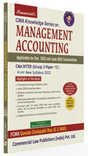 Commercial CMA Inter Management Accounting By G.C. Rao for Dec 25 & June 26 Exam