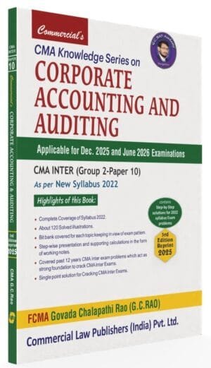 Commercial CMA Inter Corporate Accounting And Auditing By G.C. Rao for Dec 25 & June 26 Exam